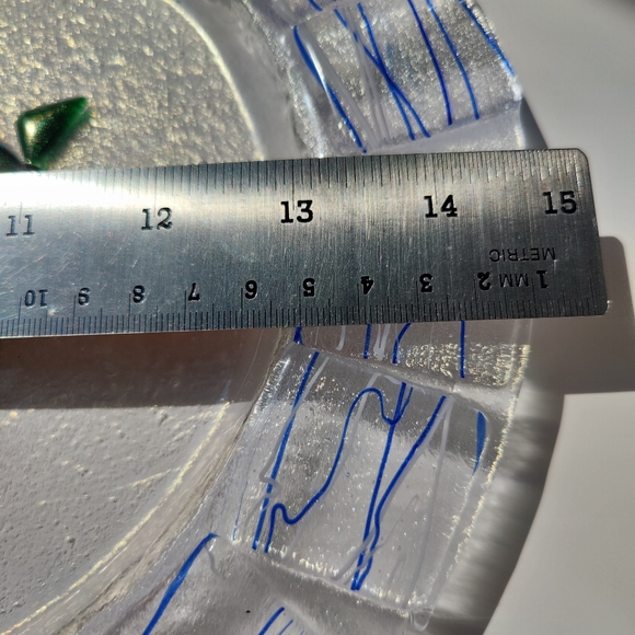 Fused Glass | oval Challah platter 15 inches long - Picture 11 of 16